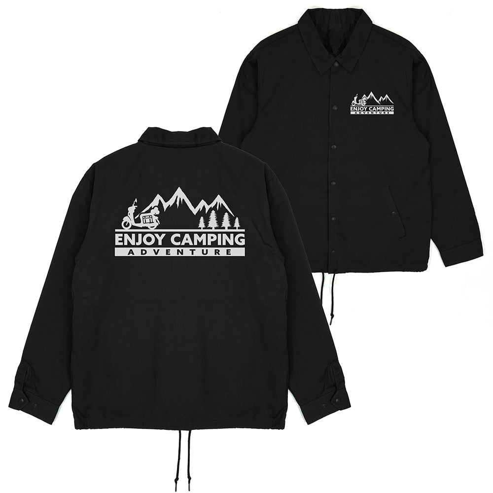 【予約商品】4034-2367 ゆるキャン△ エンジョイキャンピング T/Cコーチジャケット/BLACK-L
