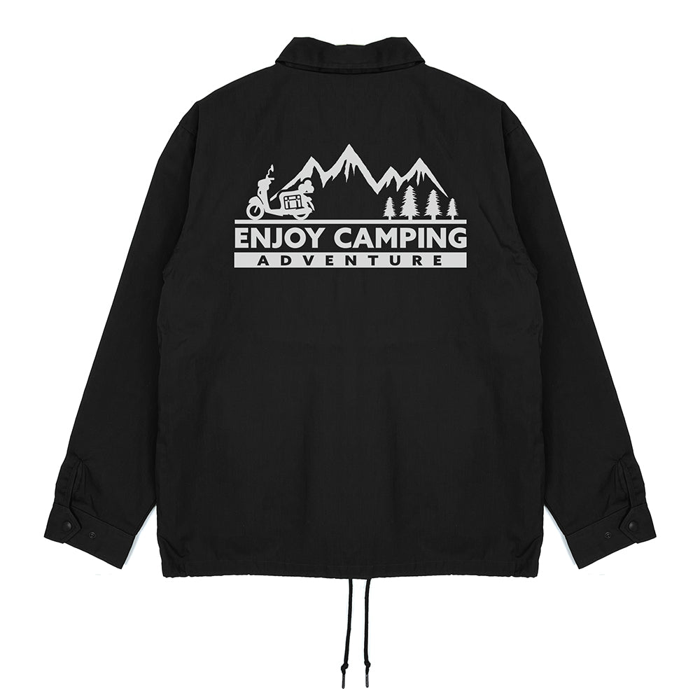 【予約商品】4034-2367 ゆるキャン△ エンジョイキャンピング T/Cコーチジャケット/BLACK-L