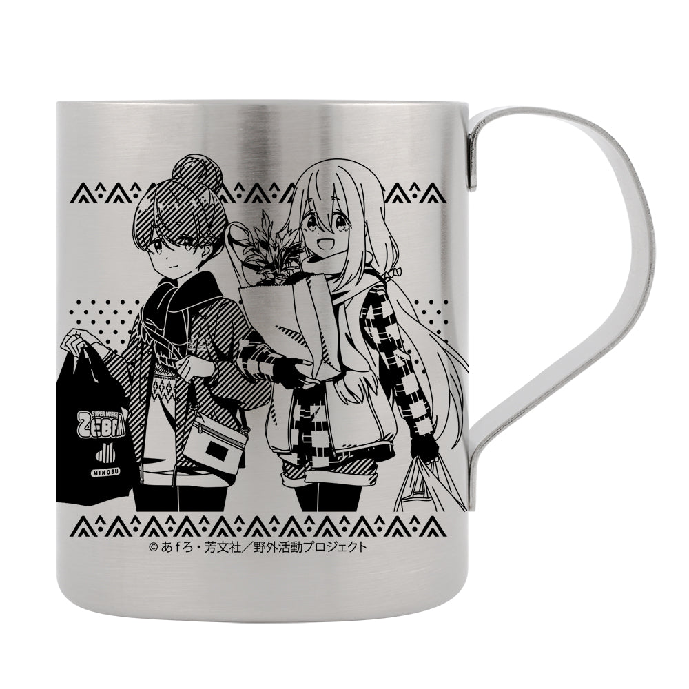 【予約商品】4034-2577 描き下ろし リン&なでしこ 二層ステンレスマグカップ ゼブラでお買い物Ver.