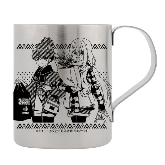 【予約商品】4034-2577 描き下ろし リン&なでしこ 二層ステンレスマグカップ ゼブラでお買い物Ver.