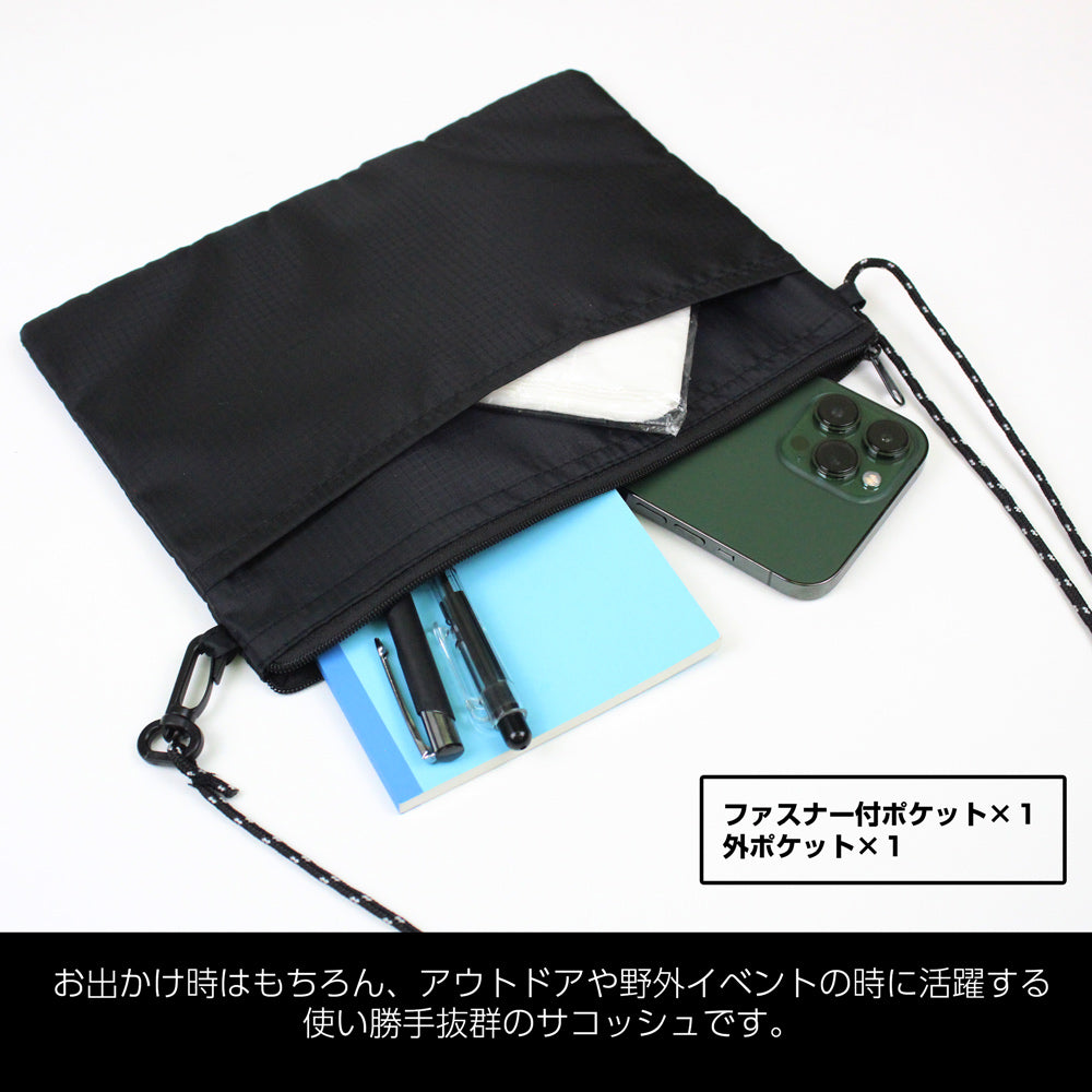【予約商品】7325-0361 江戸川コナン シルエット テントクロスサコッシュ/BLACK